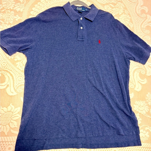 SOLD Ralph Lauren Polo Shirt Men XXL 2X Blue Shirt Sleeve Shirt with Red Pony - Picture 1 of 7